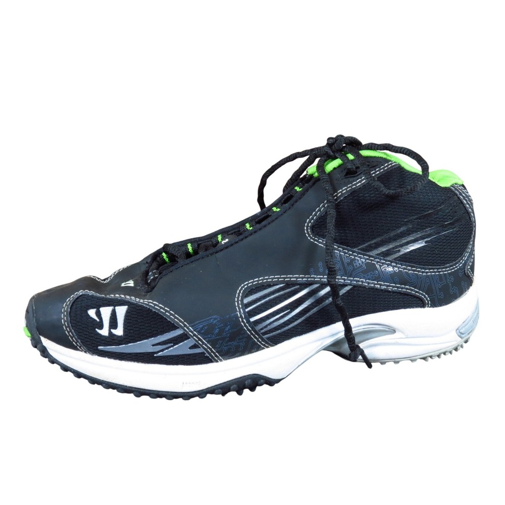 Warrior Burn 2.0 Men Turf Lacrosse Cleats Size 8 Athletic Field Black‎ Green